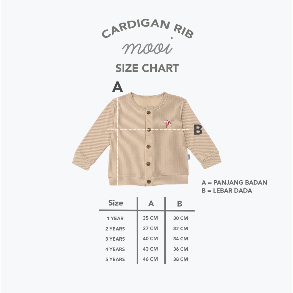 Mooi Nicki Cardigan Bordir / Kei Waffle RIB Cardigan Jaket dengan Bordir (1-5 Tahun) CBKS