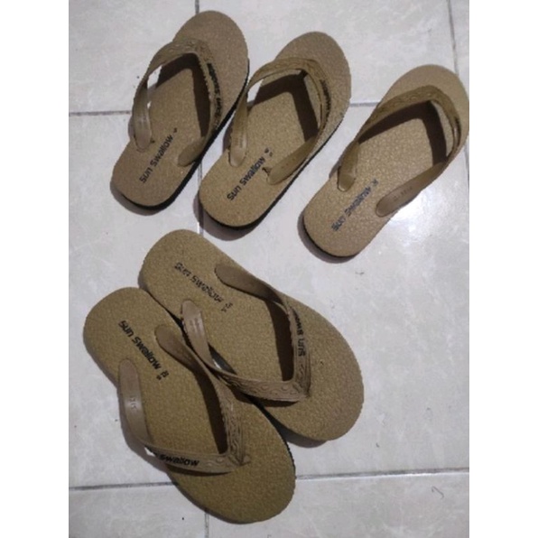 Khusus Grosir isi 6 pasang sandal sun swallow Motif kulit