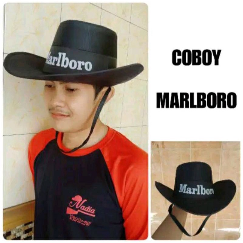 Topi Koboy Marlboro hitam