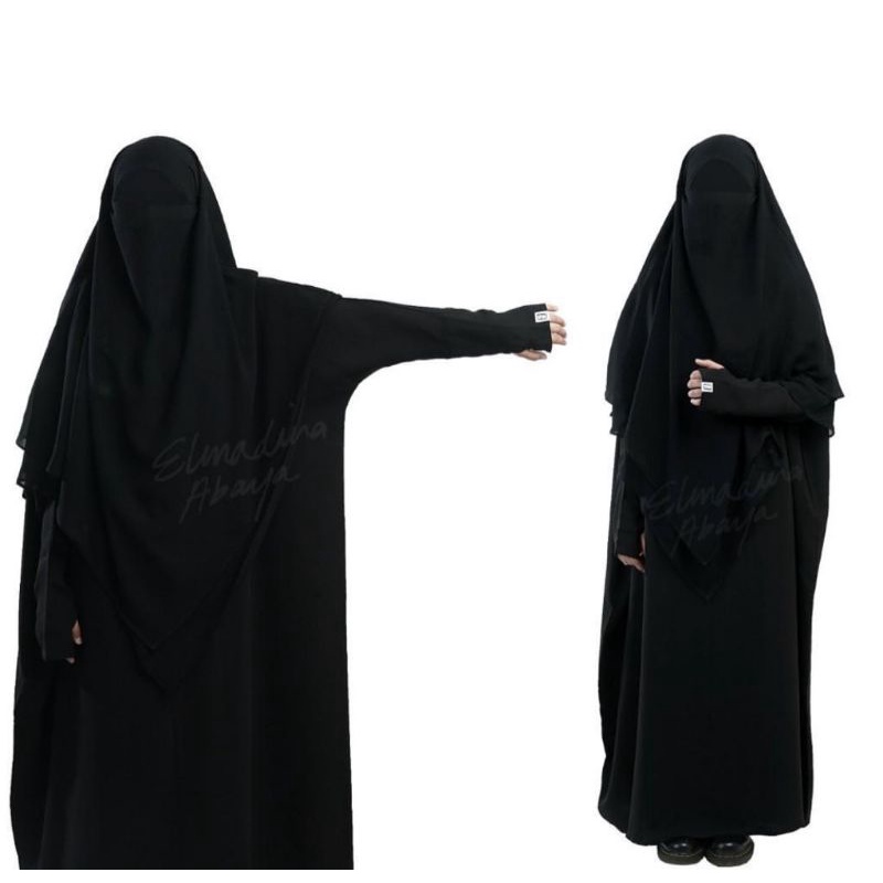 PRELOVED MPOP ABAYA ELMADINA BLACK SIZE L