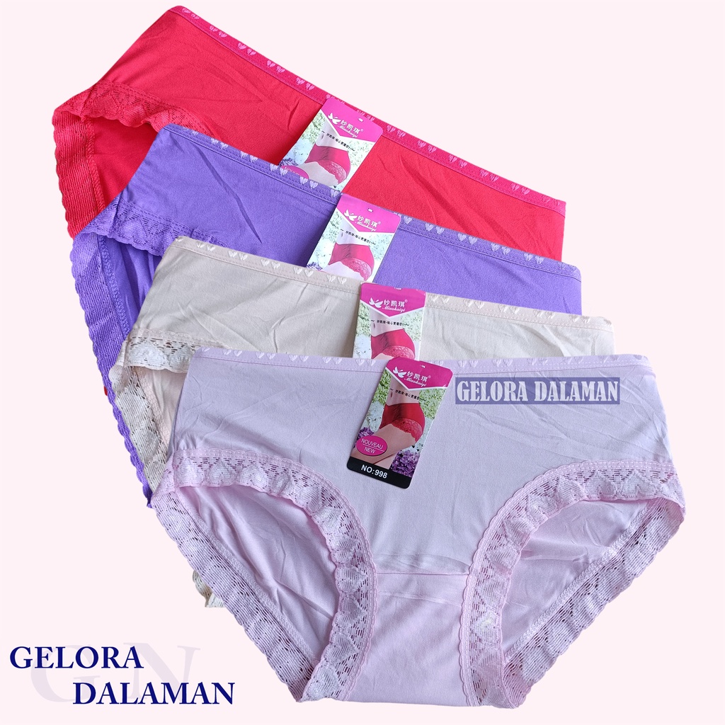 6Pcs Celana Dalam Wanita CD Perempuan Renda