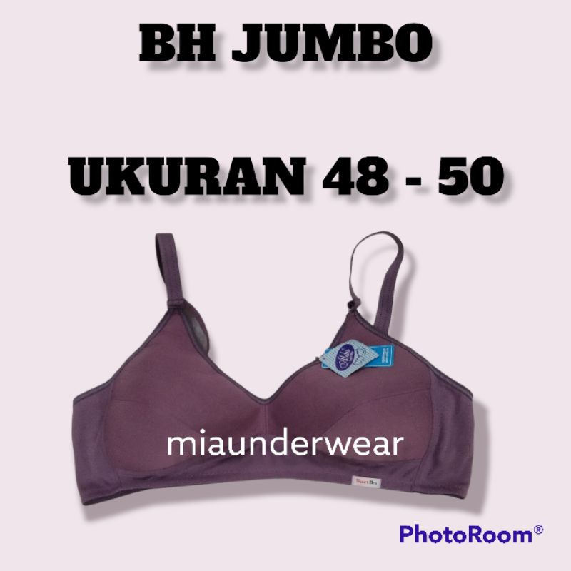 Bra Bh JUMBO ukuran 48 50 52 54 / tanpa busa tanpa kawat / katun tebal / kait 3 / bra murah cup D