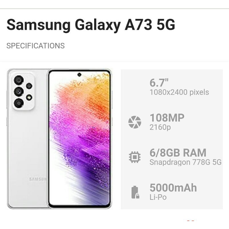 Samsung galaxy a73