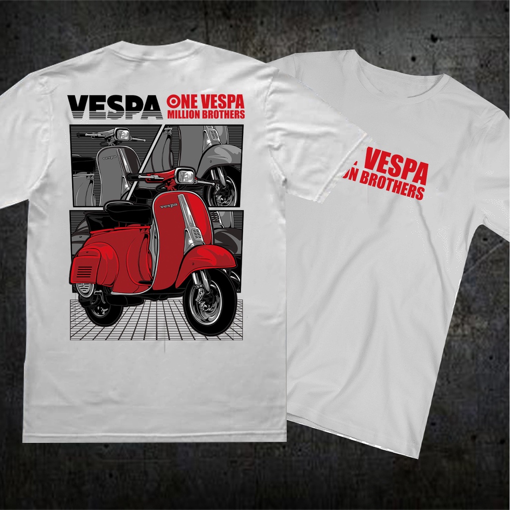 Kaos vespa / baju vespa / kaos sunmori / kaos motor / kaos otomotif / putih