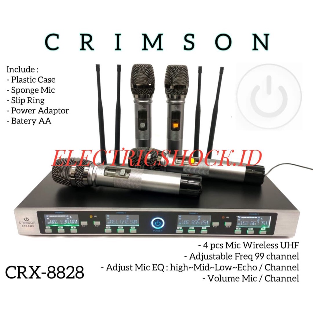 MIC WIRELESS CRIMSON CRX 8828 / CRIMSON CRX8828 UHF ISI 4 MIC WIRELESS