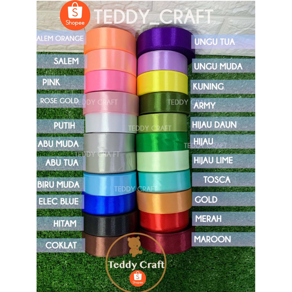 

Pita Satin 1" = 2.5cm - 1 Roll - Pita Kado Craft Kerajinan Tangan Hampers Kue Parcel