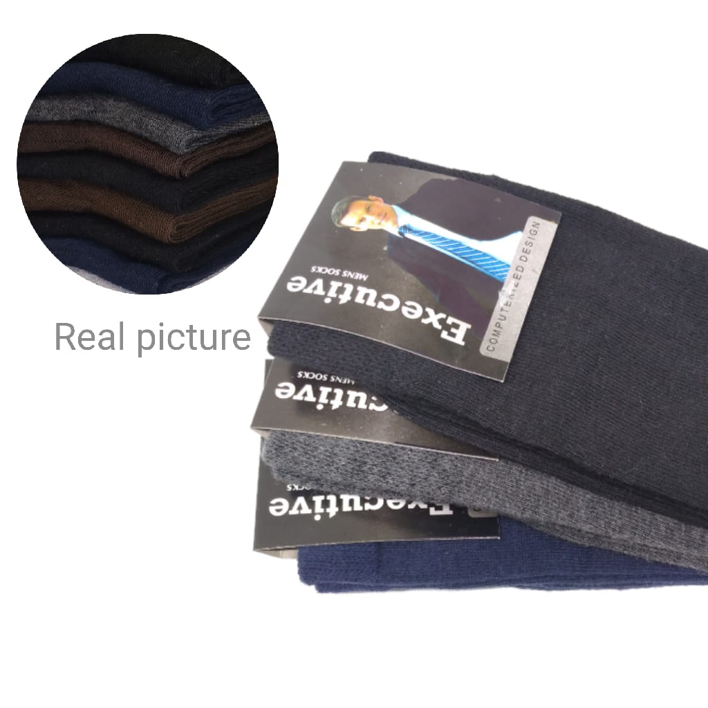 3 PASANG KAOS KAKI PRIA PANJANG POLOS KERJA KANTORAN
