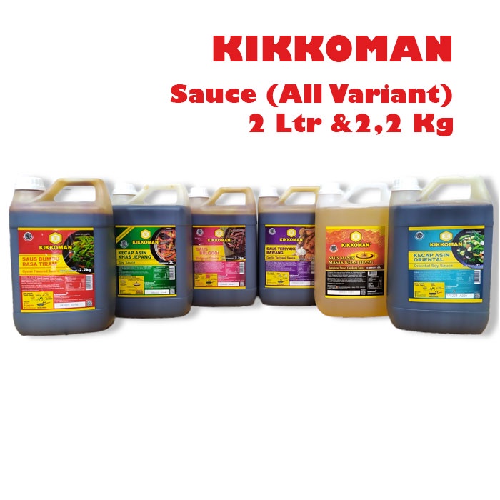 KIKKOMAN Kecap Asin / Oriental Soy / Oyster / Bulgogi / Mirin / Garlic Teriyaki / Soy Sauce 2 L / 2 Kg