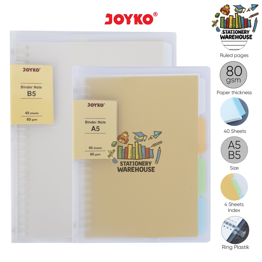 

Binder Note Cover Transparan Buku Tulis Joyko A5 dan B5