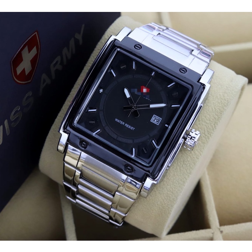 BISA COD✅ Jam tangan Pria S46321 Strap stainless premium Tanggal aktif Free batrai