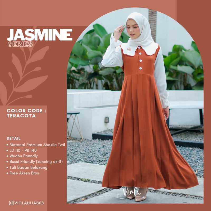 GAMIS WANITA REMAJA JASMINE DRESS REMPEL ORI BRAND VIOLA HIJAB