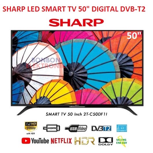 SHARP LED Smart TV 50&quot; Digital DVB-T2 Dolby 2T C50DF1I 50DF1I 50DF