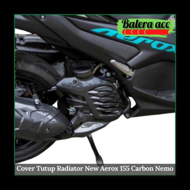 Cover Tutup Radiator New Aerox 155 2021 2022 Carbon Nemo