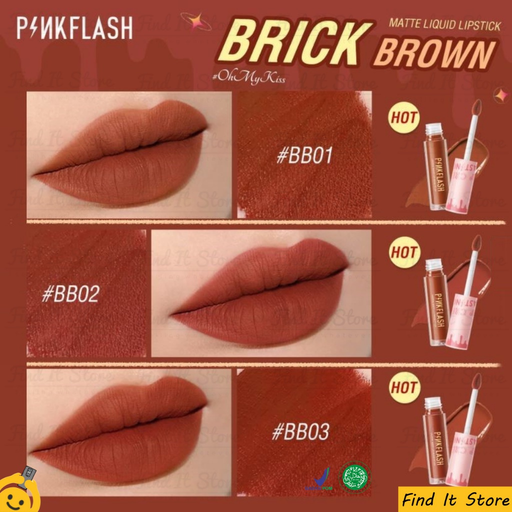 PINKFLASH Lasting Matte Lip Cream | Lip Matte Lip Cream | Transferproof BPOM