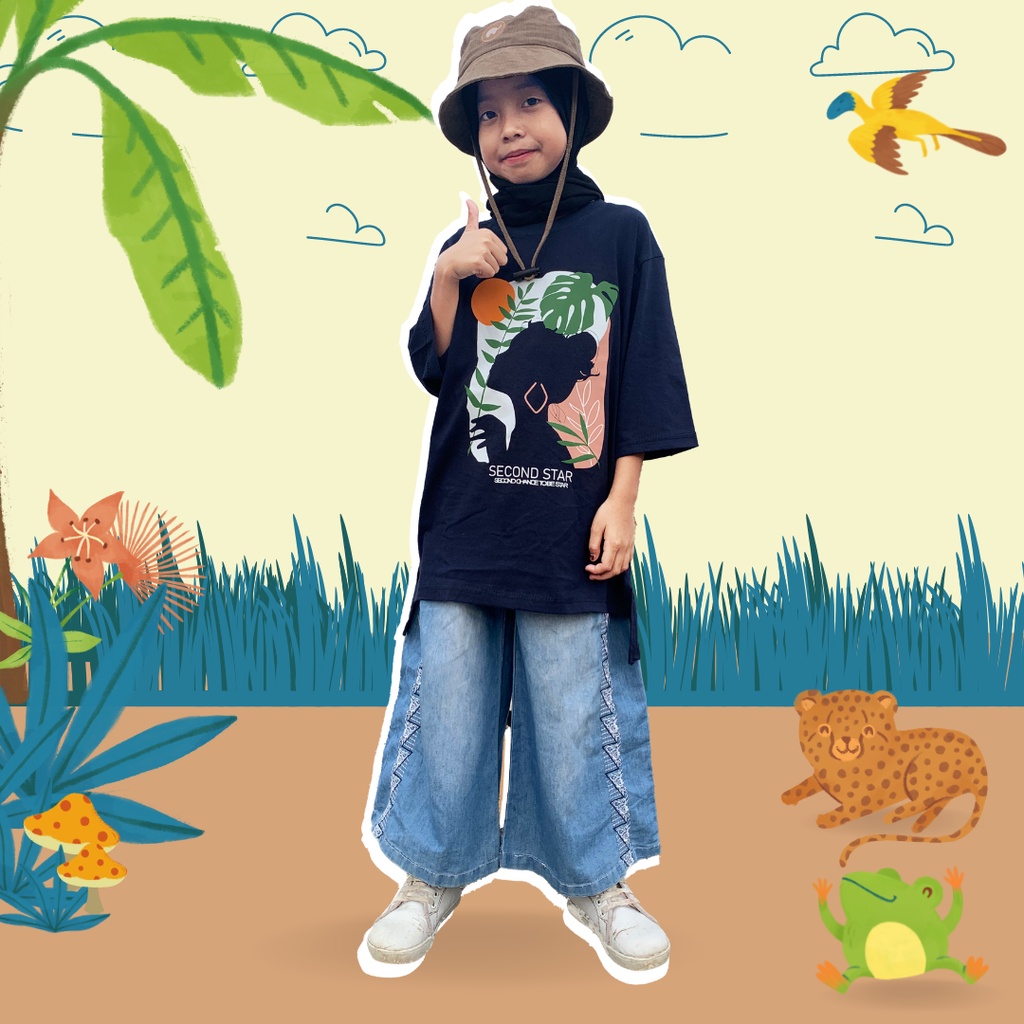 Kaos Tunik Anak Kaos Lengan 3/4 Anak Perempuan Original Secondstar /Baju Atasan Anak Combed 30s- AMR173