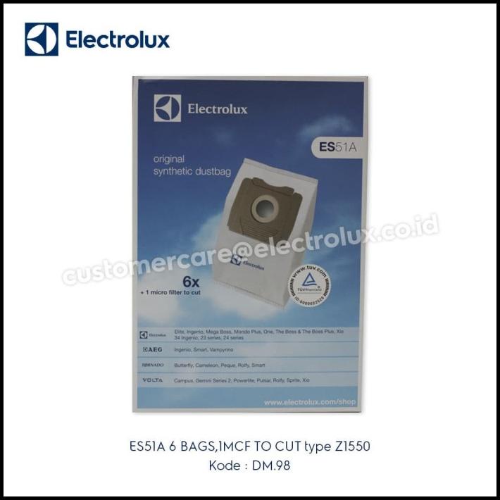 Dust Bag Vacuum Cleaner Electrolux Es51A Type Z1550 Dm.98