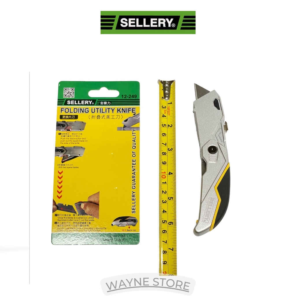

FOLDING UTILITY KNIFE AKRILIK PISAU CUTTER LIPAT SELLERY 12-249