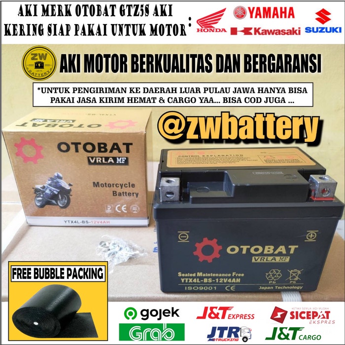 Aki Motor Honda Revo, Blade 110 GTZ5S ITOBATT GEL/Aki Kering 5Ah
