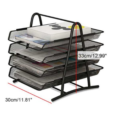 Rak Dokumen Kertas Storage Box Organizer Map Dokumen 4 Tingkat Ukuran 27 x 34 x 32 Cm