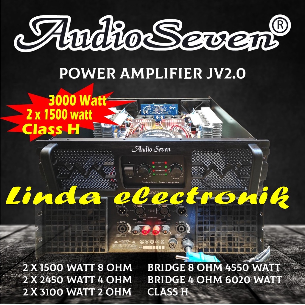 power amplifier audio seven jv2.0 3000 watt class h original