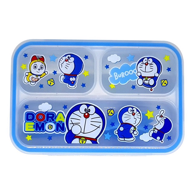 DEOS OFFCIAL -- Kotak Makan 3 Sekat Lunchbox Anak Karakter BPA FREE 500 ML