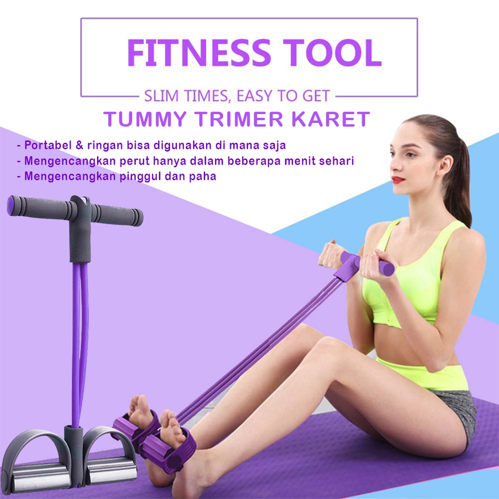 PERLENGKAPAN OLAHRAGA Tummy Trimmer Karet Alat Fitness Joging Pengecil Perut  Alat Gym Fitness -TERBARU