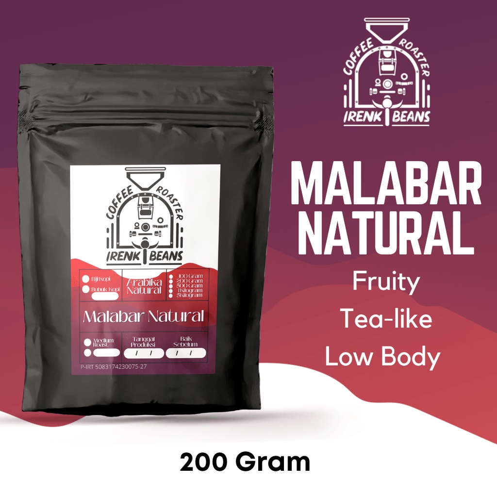 

Kopi Arabika Malabar Natural 200g Biji Bubuk