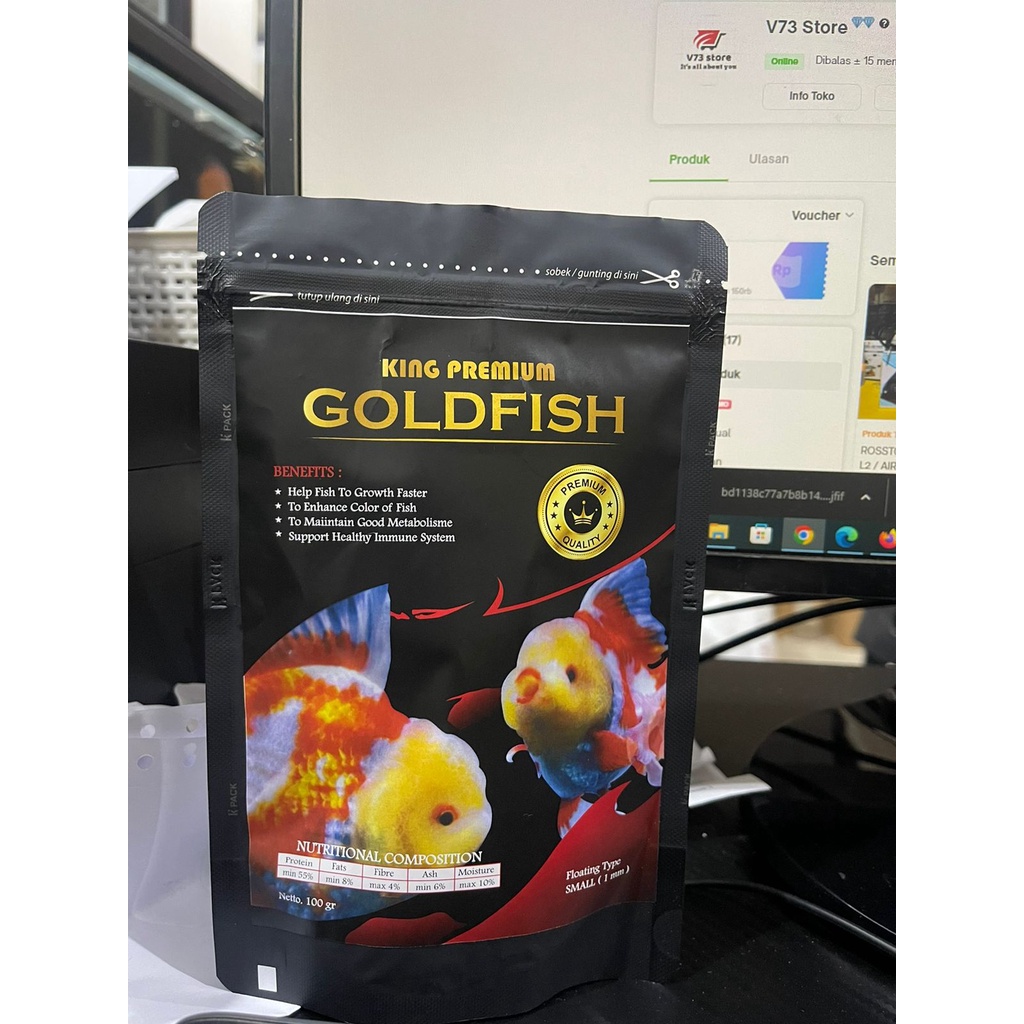 KING PREMIUM GOLDFISH PELET KOKI HIGH QUALITY 100 GRAM