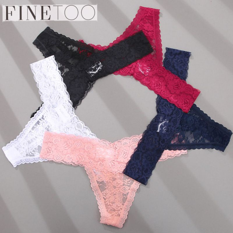 FINETOO FT28 Sexy Celana Dalam Full Renda Lace Wanita Thong Women High Waist Panty