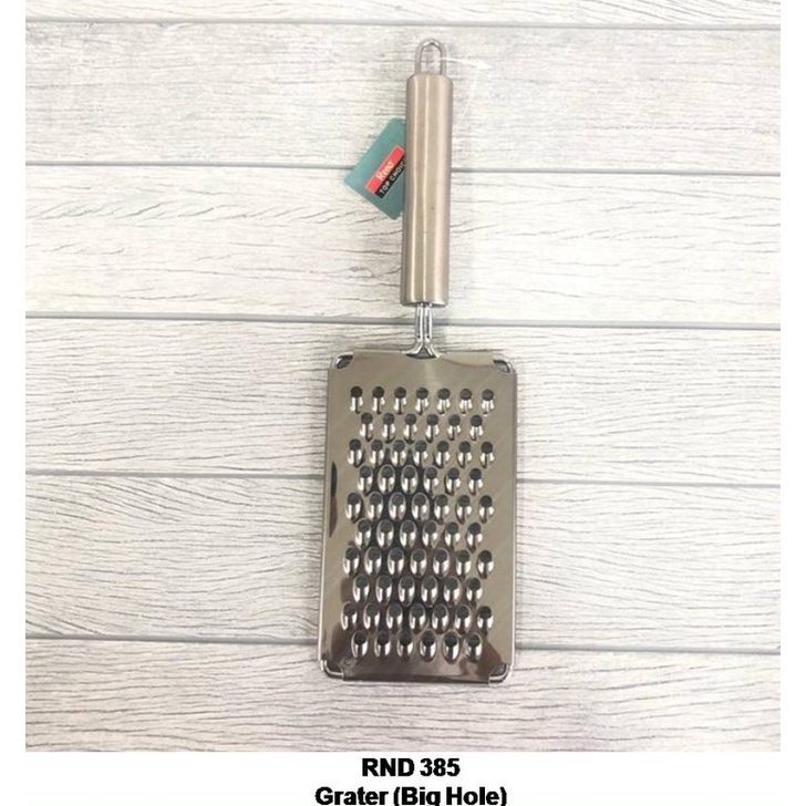 Parutan Jahe Kelapa Bawang Wasabi Keju Sayuran Grater Stainless Steel Lubang Besar Reno RND-385
