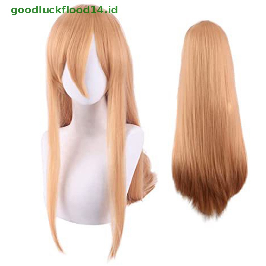 Wig Rambut Panjang Cosplay Anime Chain Man Makima Angel demon Warna Oranye