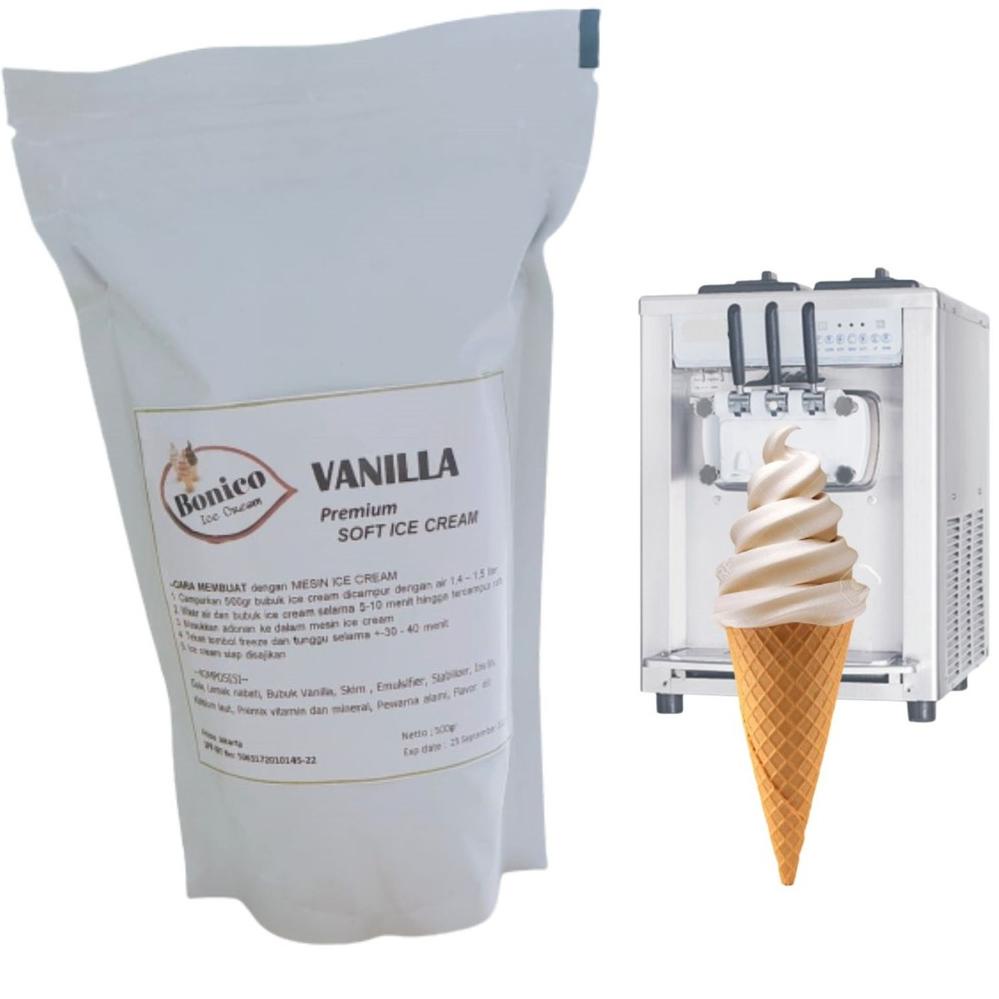 

BARANG TERUPDATE BONICO VANILLA SOFT ICE CREAM POWDER 500gr PREMIUM RESTO bubuk es krim mesin VANILA cone frizco € 878