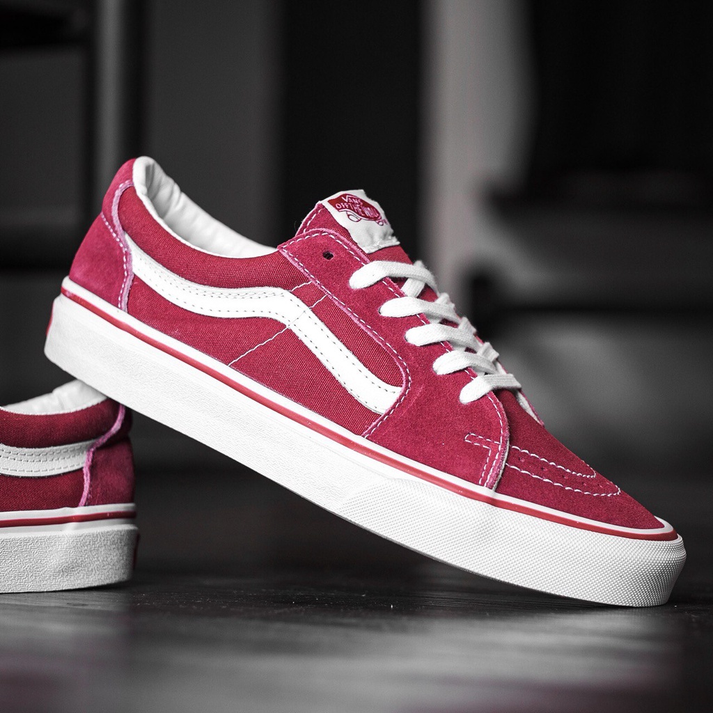 VANS SK8-LOW RED WHITE CLASSIC ORIGINAL 100%