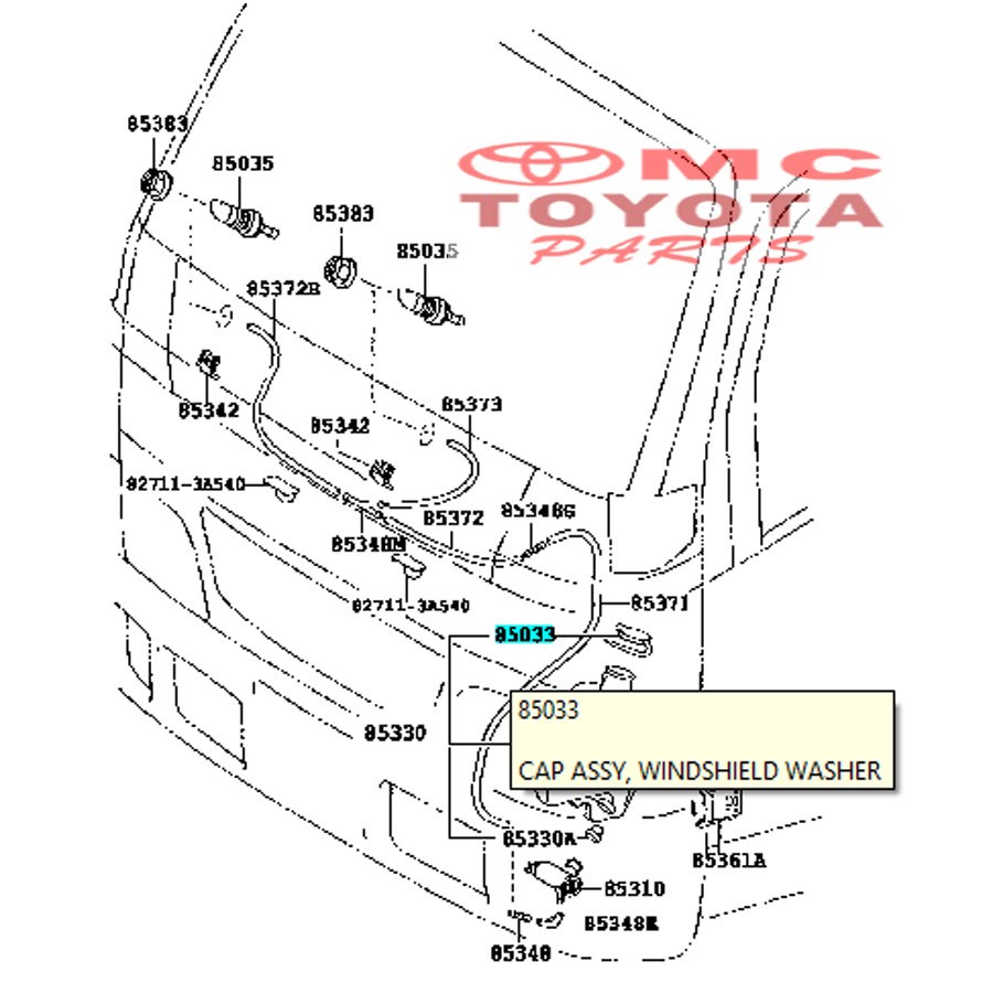 Tutup Tabung Washer Wiper Dyna Dynasaurus Hino Dutro 85316-0W030
