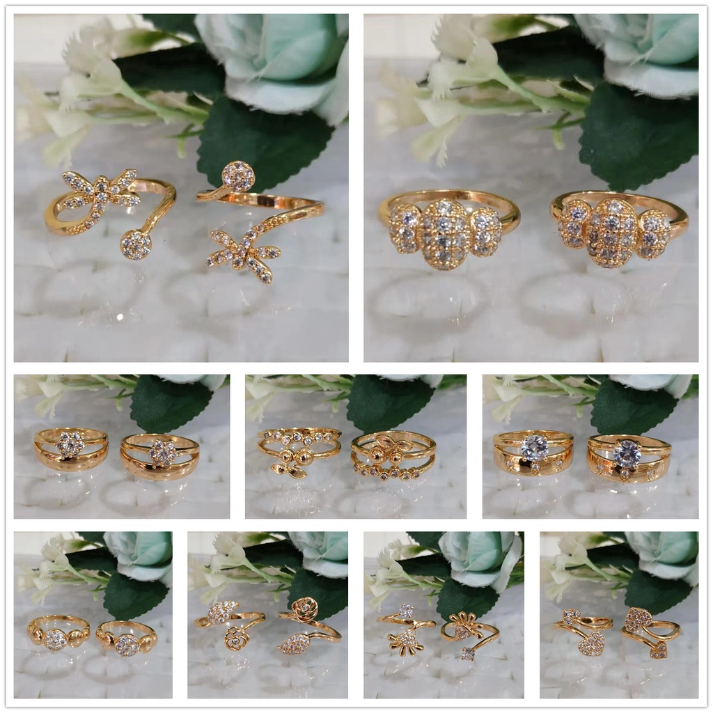 Cincin permata wanita zircon perhiasan lapis Emas 24k Gold Xuping Fashion Korean Ring Wanita Friend Gifts