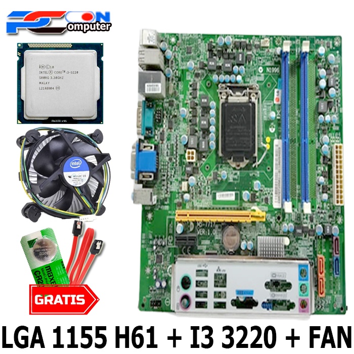Paket Mainboard H61 ONboard Dengan Processor I3 3220