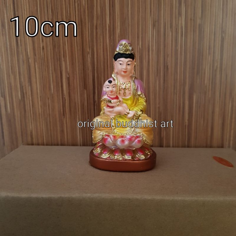 patung dewi kwan im gendong anak 4 inch