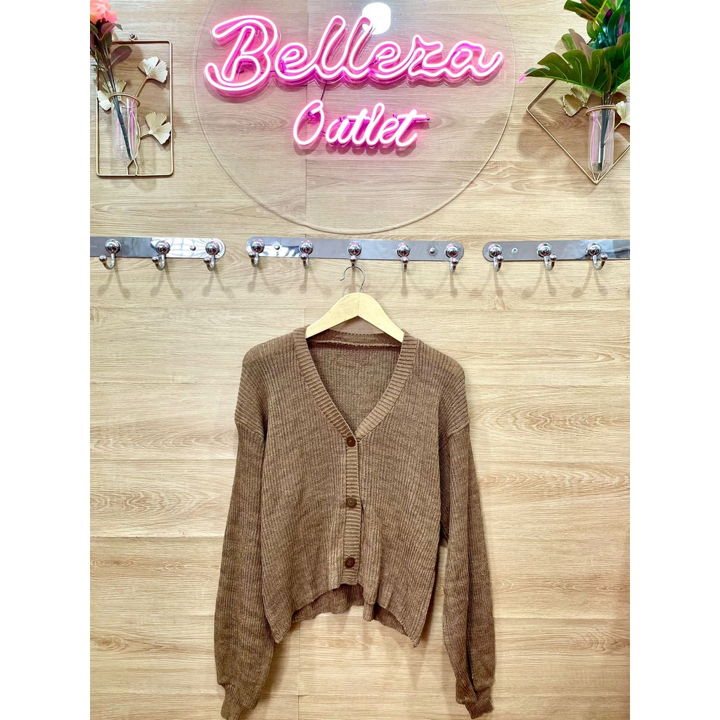 Belleza outlet baju rajut Cardigan rajut atasan wanita Nayla Crop