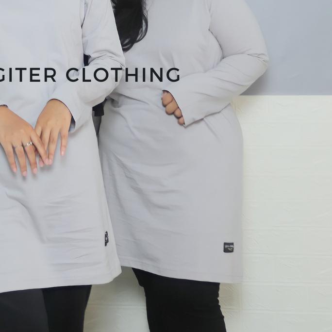 Kaos tunik - Giter Clothing - atasan wanita - kaos polos oversize - kaos wanita lengan panjang tunik