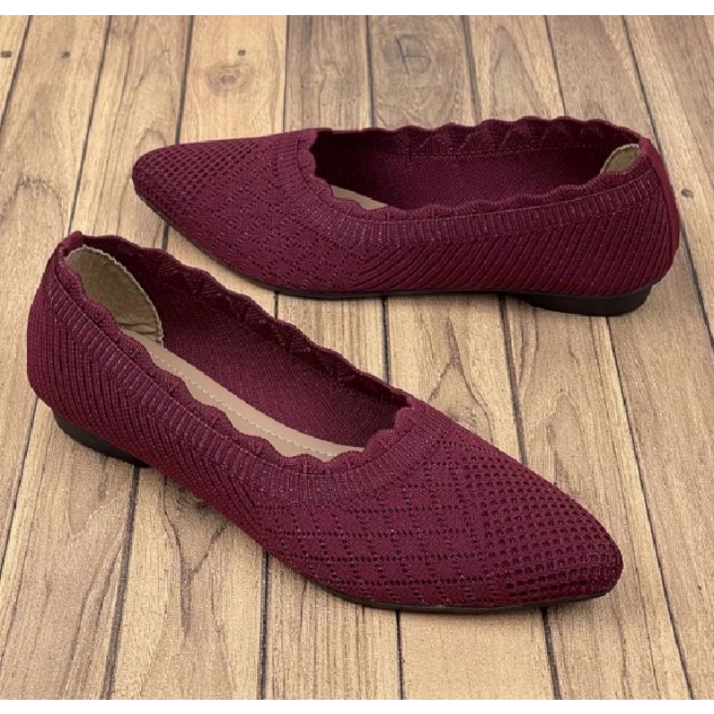 36-41flat shoes rajut import  sepatu rajut wanita import