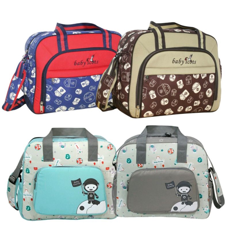 TAS BESAR FAMILY | TAS BAYI BABY SCOTS | TAS BAYI BESAR KECIL BABY SCOT BABY FAMILY | DIAPER BAG PRINT