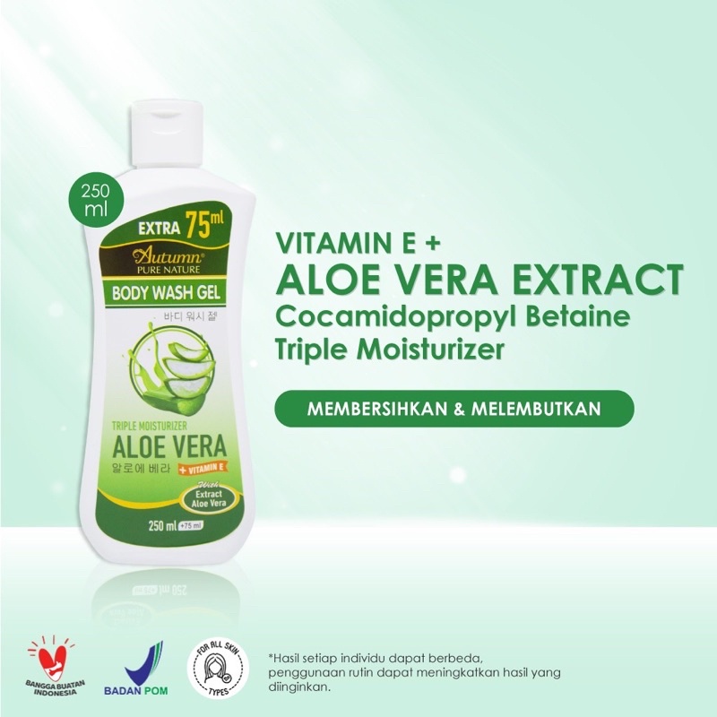 Autumn Moisture Aloe Vera Body Wash Gel 250Ml + Extra 75ml Promo sen
