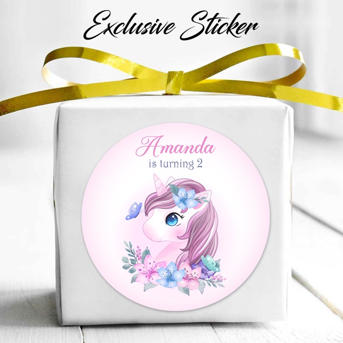 

50 STIKER / STICKER UNICORN 2-6 UTK BAG / BENTO / SOUVENIR ULTAH ULANG TAHUN