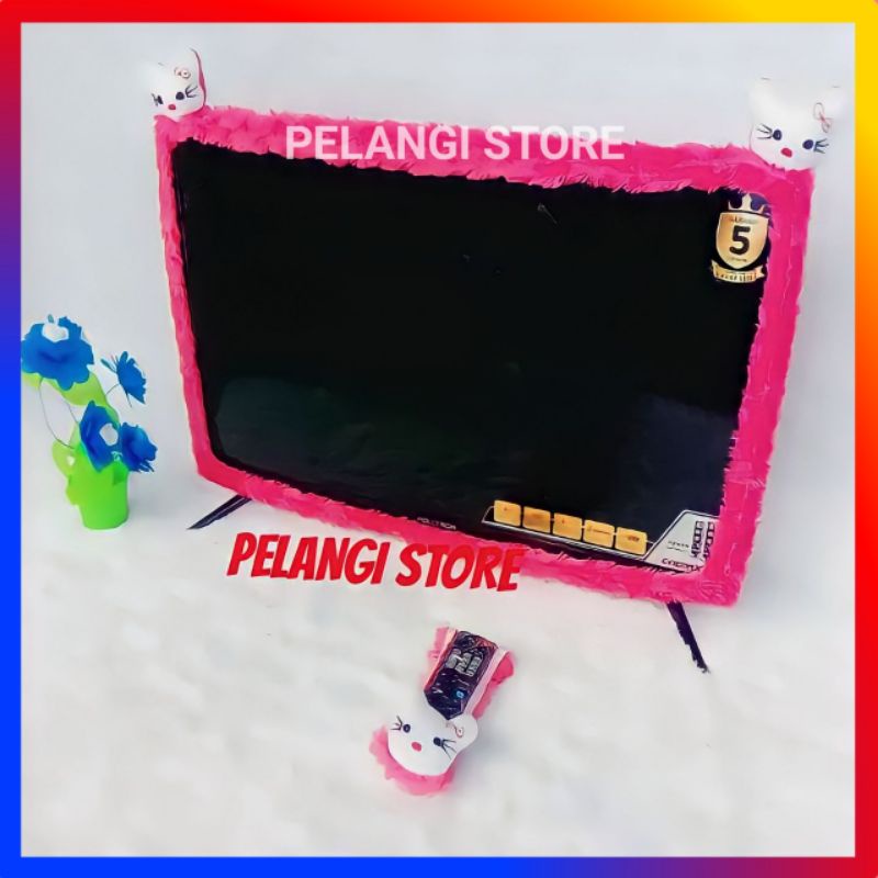 Bando Cover Tv Karakter Uk 17 Inch Sampai 32 Inch Bando Tv Led 1 Set Sarung Remote Bando Tv Tabung 1