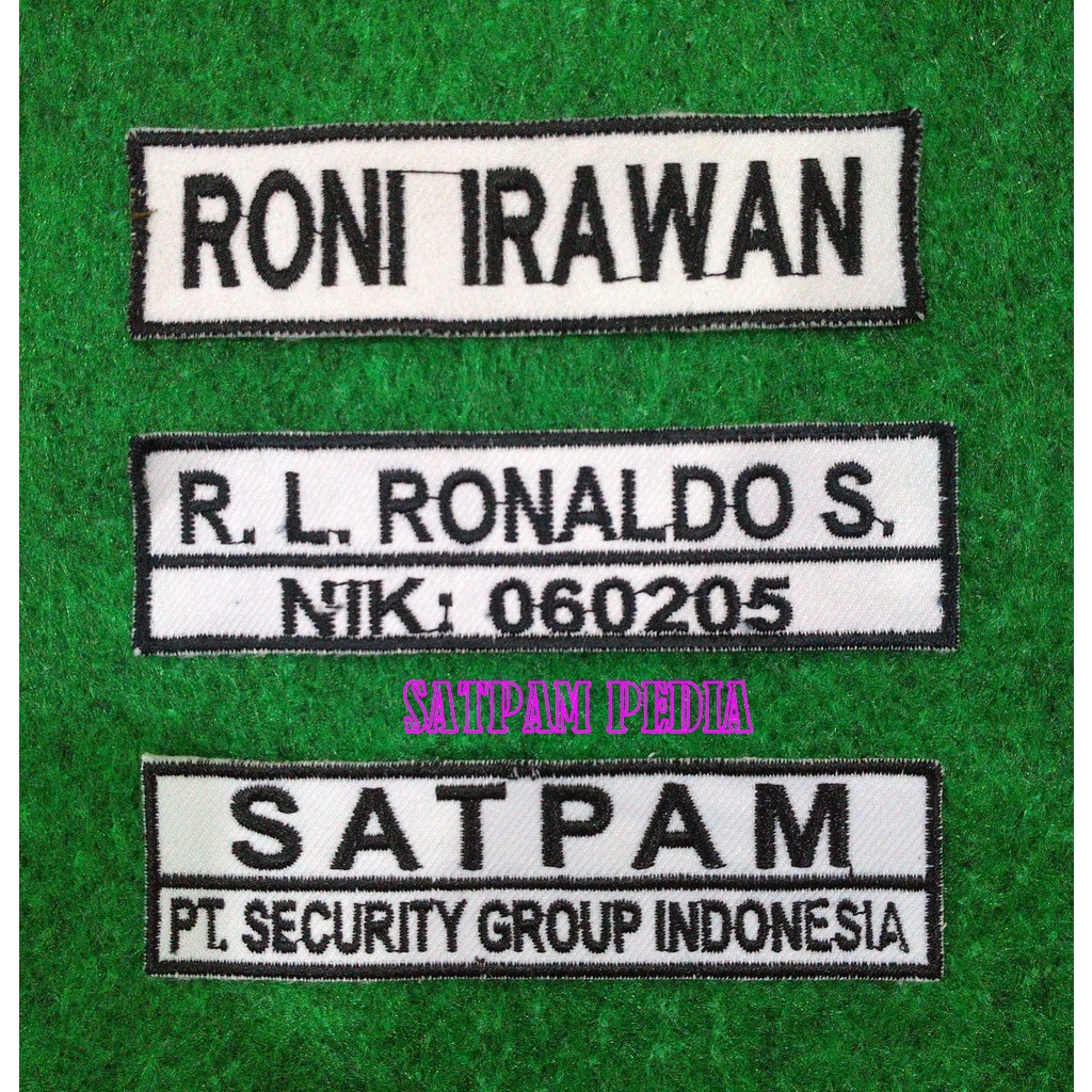 Bet Nama Custom Dapat 4 Pcs - Bordir Nama Custom