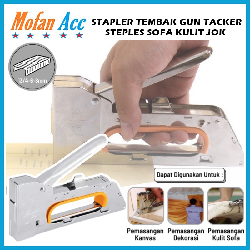 

Stapler Tembak / Gun Tacker 13/4-6-8mm Powerful Staples / Steples Cekrekan Stepler Pengokot Buku Kayu / Alat Jepret Pemasangan Sarung Sofa Jok Kulit Kendaraan Motor Dekorasi Canvas Kain Wallpaper