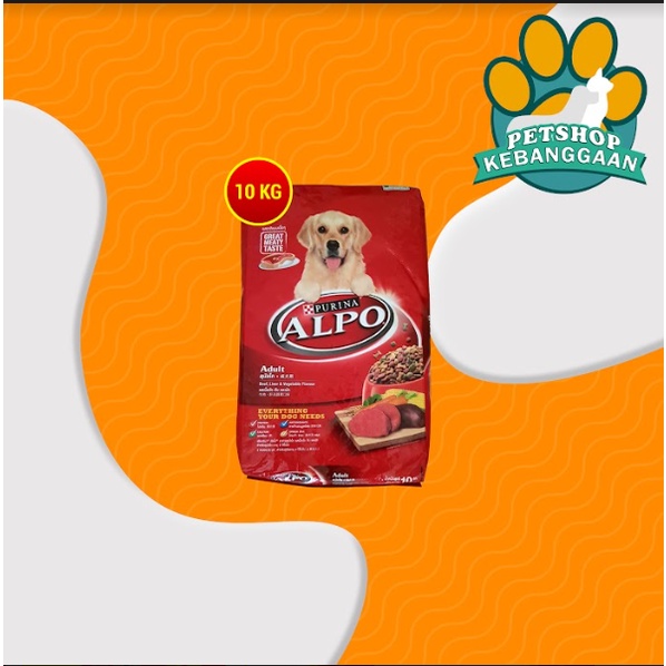 Makanan Anjing Alpo Adult Beef Liver Vegetables 10 Kg Dog Food Alpo Beef 10kg