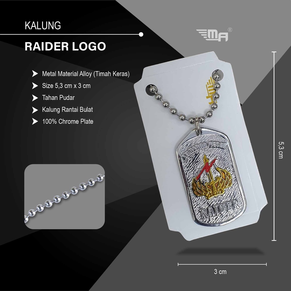 Kalung RAIDER API LOGO TAG Logo RAIDER API Kalung Rantai Kalung Pria