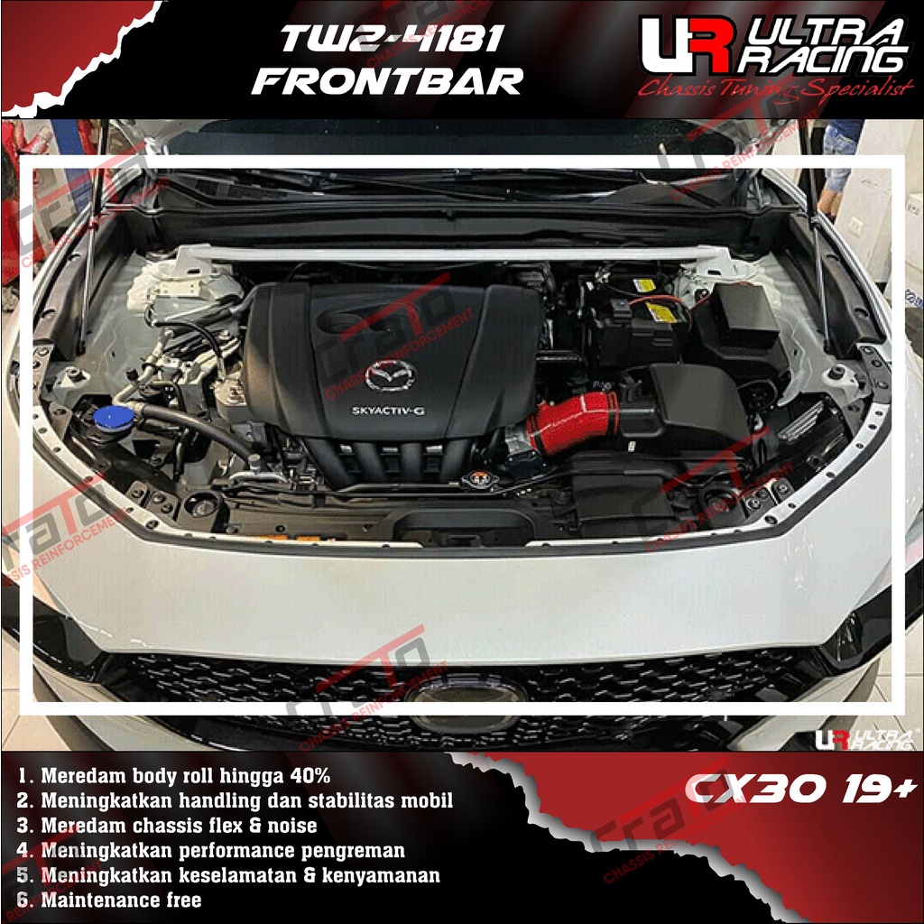 Aksesoris Stabiliser ULTRA RACING Safety Bar - Frontbar Front Strutbar 2 Points - Mazda CX30 CX 30 C