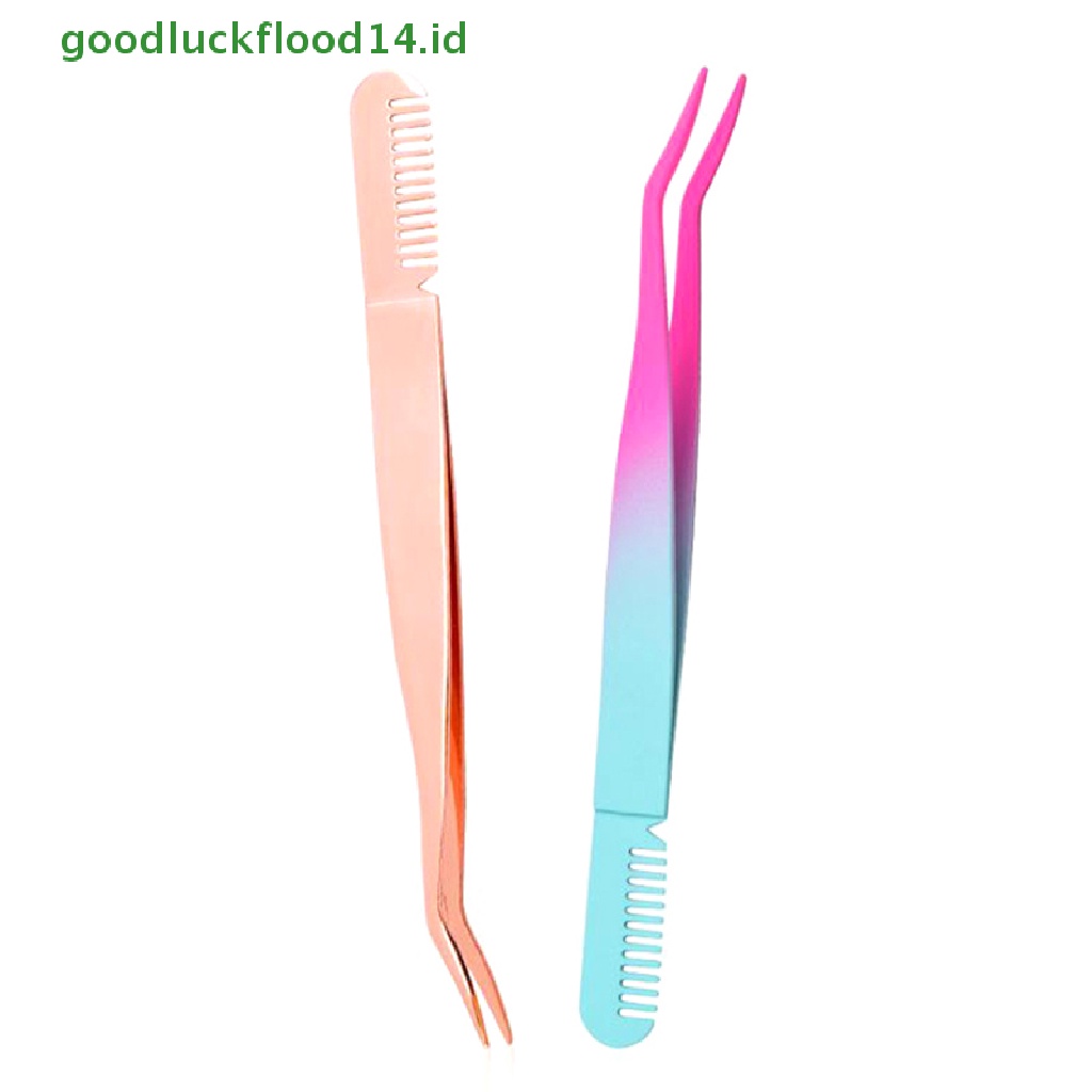 (GOOGFOUR) Pinset Alis Dengan Sisir Bahan Stainless Steel